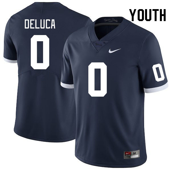 Youth #0 Dominic DeLuca Penn State Nittany Lions College Football Jerseys Stitched Sale-Retro